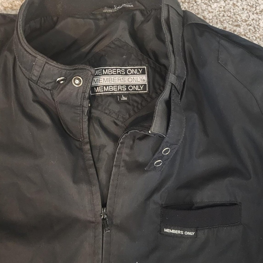 VTG💎 80's 🎫Members Only Classic Iconic Racer Jacket Black L RETRO indie Sleeze